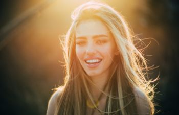young woman with perfect smile